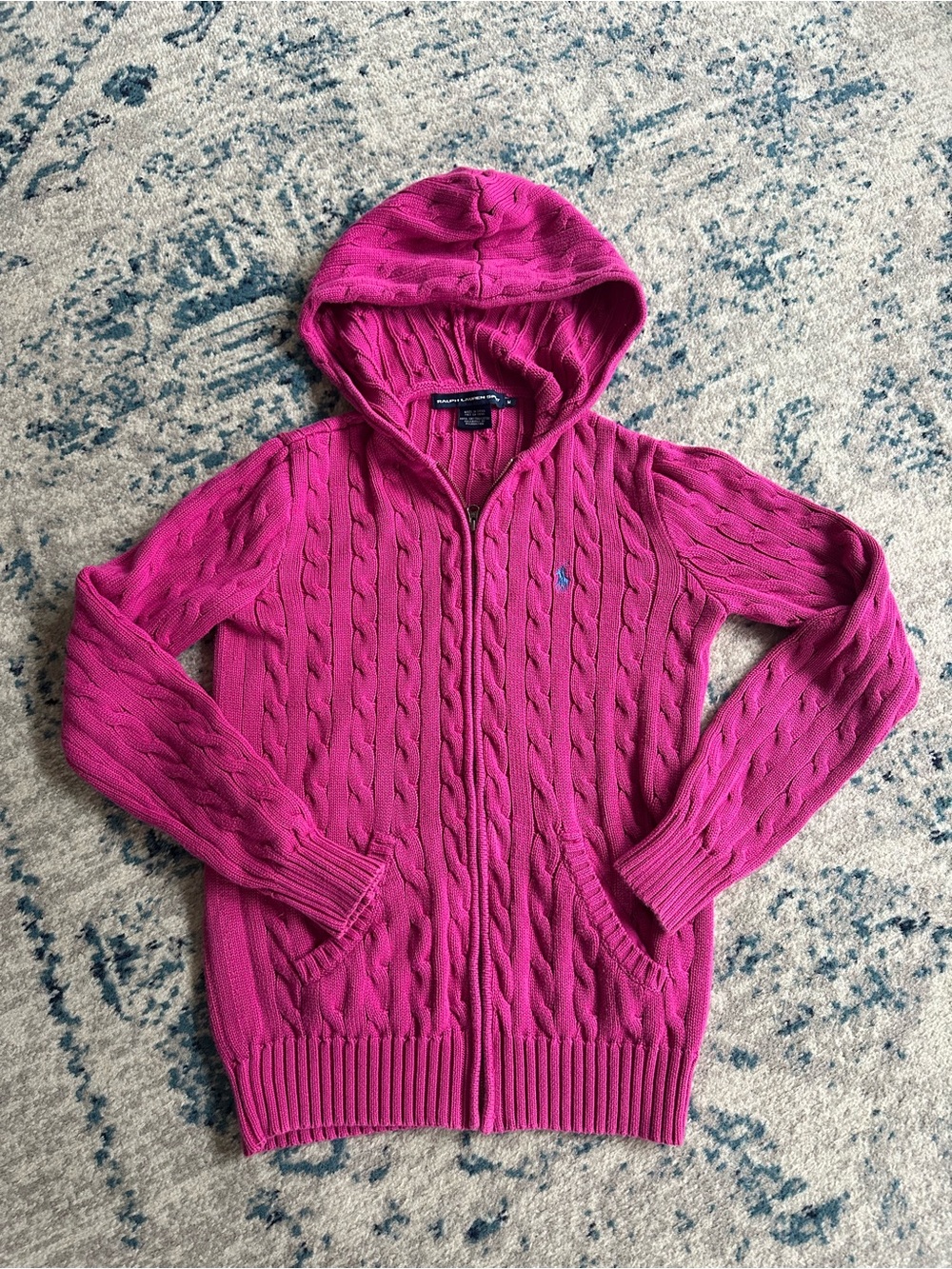 Ralph Lauren Sport full zip cable hooded sweater